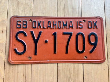 1968 Oklahoma License Plate