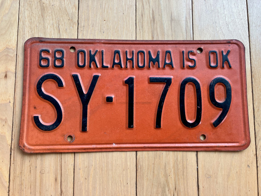 1968 Oklahoma License Plate