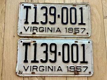 Pair of 1957 Virginia Truck License Plates