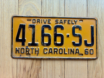 1960 North Carolina License Plate