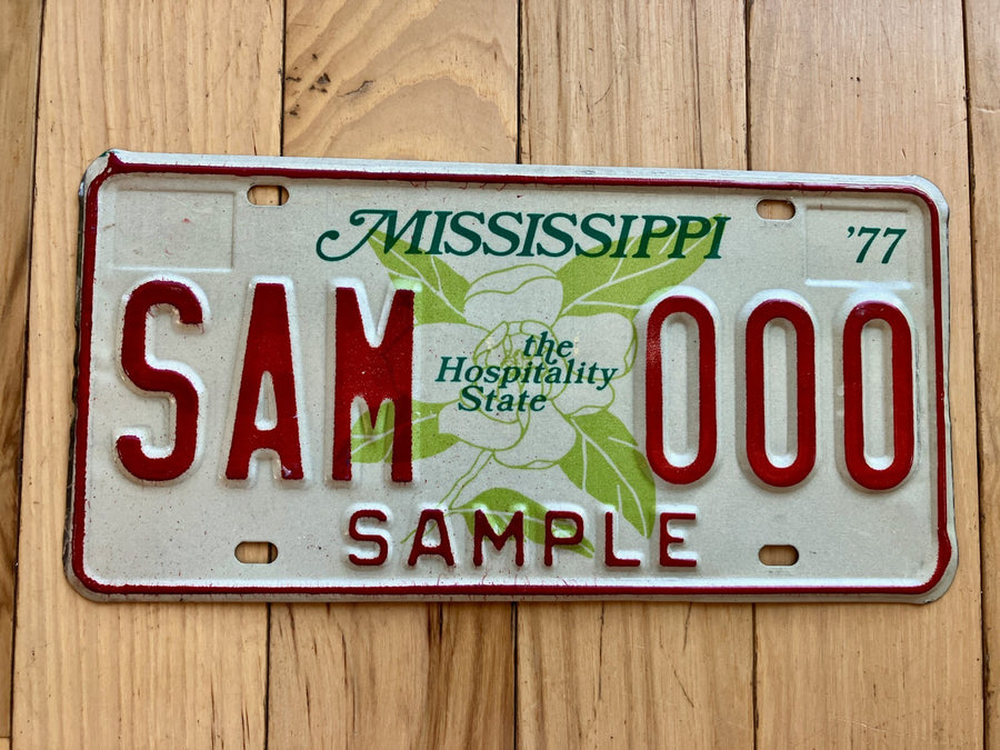 1977 Mississippi Sample License Plate