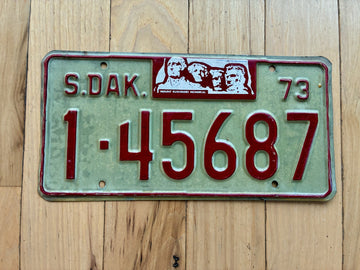 1973 South Dakota License Plate