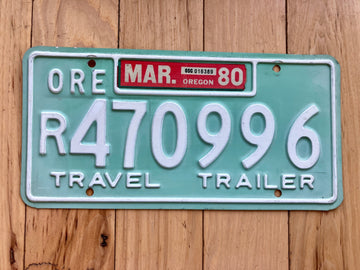1980 Oregon Travel Trailer License Plate
