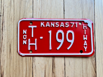 1971 Kansas Non Highway Mobile Home License Plate