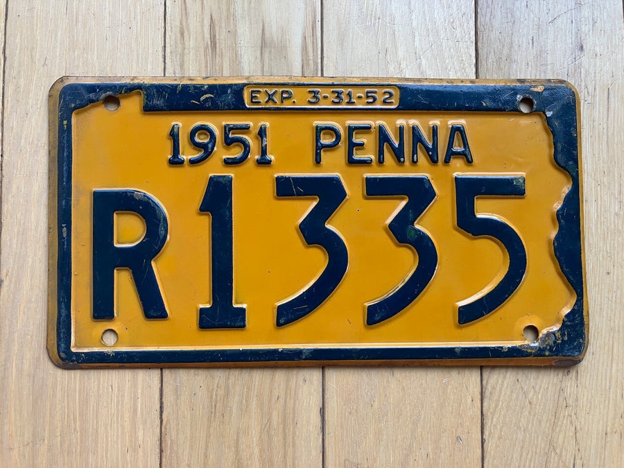 1951 Pennsylvania License Plate