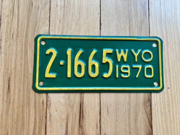 1970 Wyoming Motorcycle License Plate