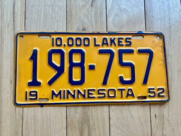 1952 Minnesota License Plate