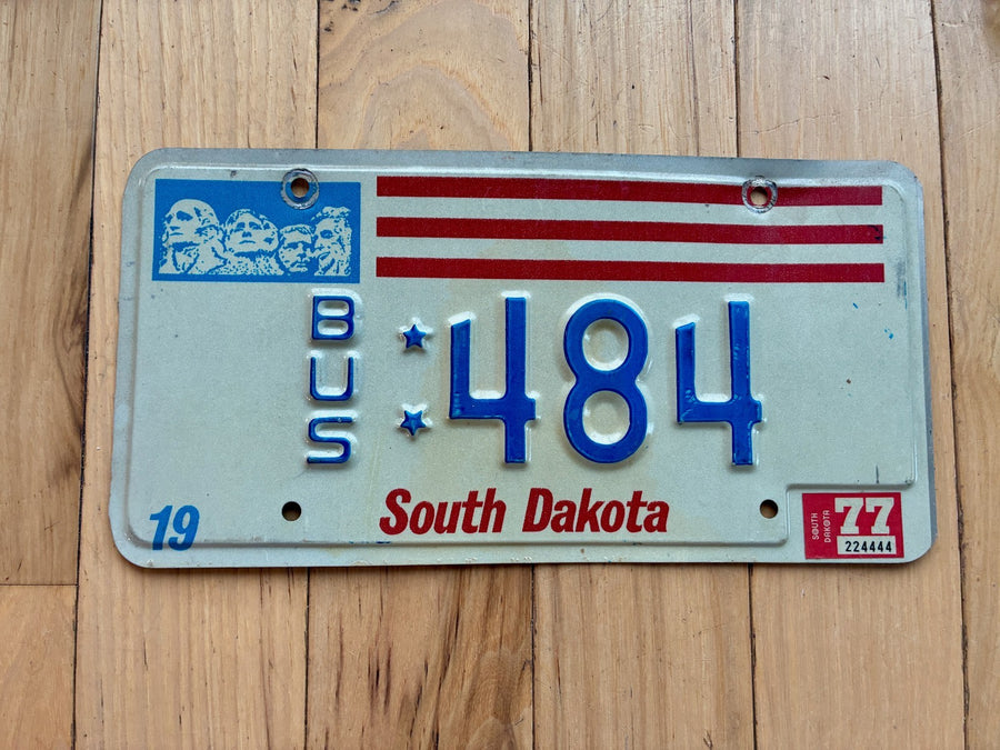 1977 South Dakota Bus License Plate
