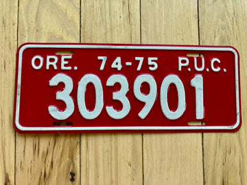 1974 Oregon Public Utility Commission (PUC) License Plate