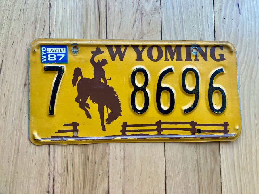 1987 Wyoming License Plate