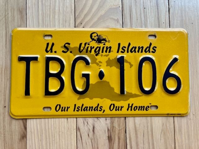1999 US Virgin Islands (USVI) Our Islands, Our Home License Plate