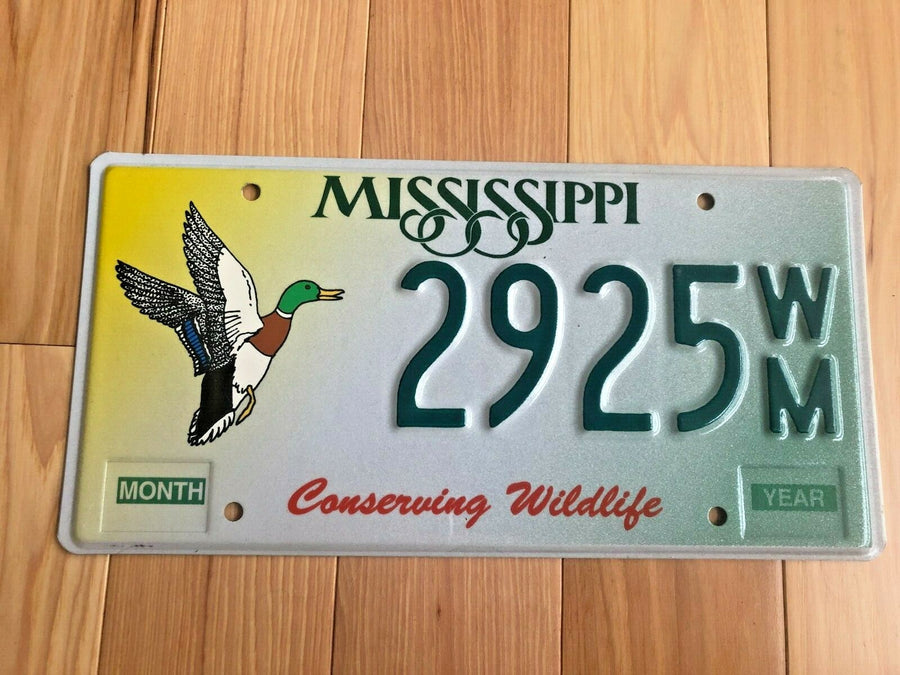 Mississippi Conserving Wildlife Mallard Duck License Plate