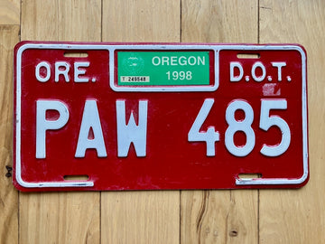 1998 Oregon DOT License Plate