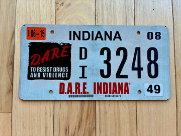 2008 2015 Indiana Dare To Resist Drugs and Violence License Plate