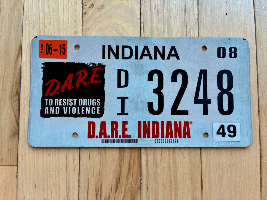 2008 2015 Indiana Dare To Resist Drugs and Violence License Plate
