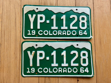 Pair of 1964 Colorado License Plates