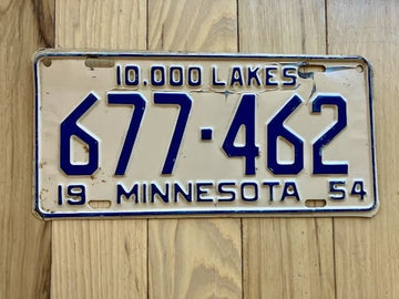1954 Minnesota License Plate