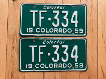 Pair of 1959 Colorado License Plates