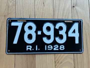 1928 Repainted Rhode Island License Plate