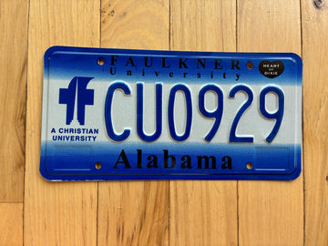 2001 Alabama Faulkner University License Plate