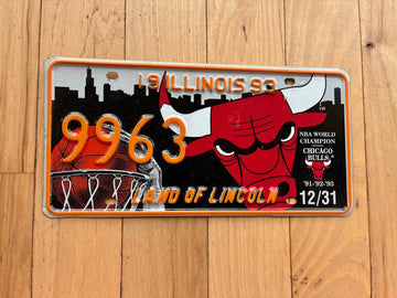 1993 Illinois Chicago Bulls Special Event License Plate