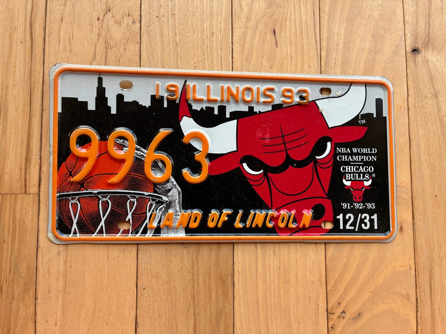 1993 Illinois Chicago Bulls Special Event License Plate