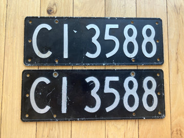 Pair of 1966 to 1986 New Zealand License Plate