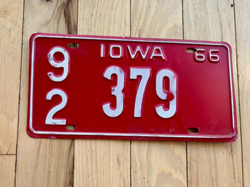1966 Iowa License Plate