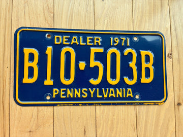 1971 Pennsylvania Dealer License Plate