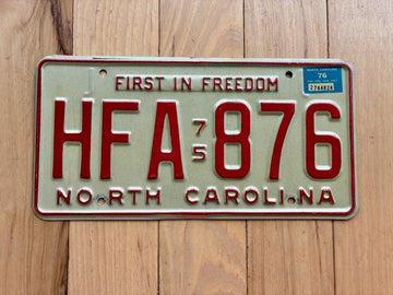 1975 1976 North Carolina License Plate
