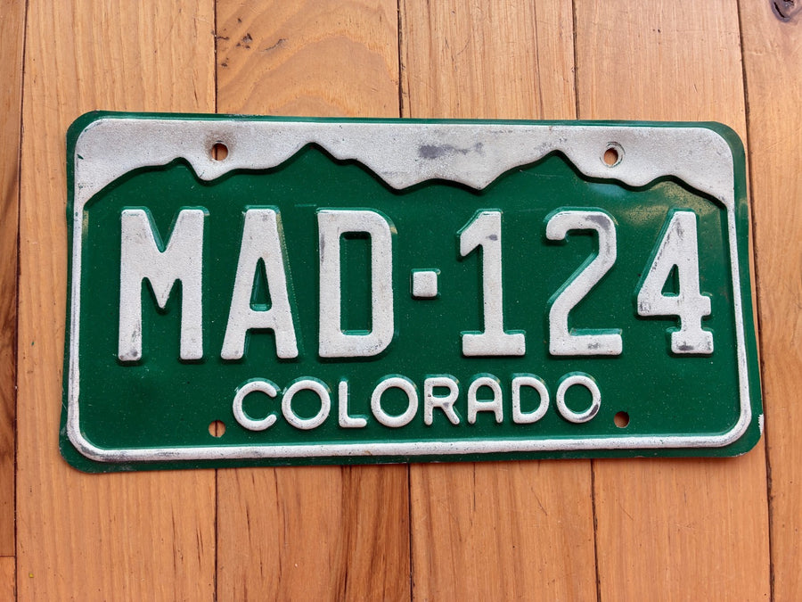 1980s Colorado Vanity License Plate - MAD - 124