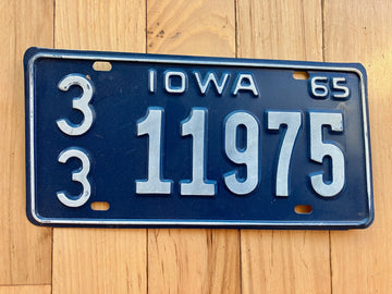 1965 Iowa License Plate