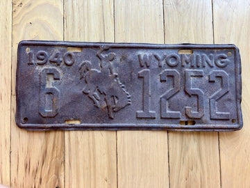 1940 Wyoming License Plate