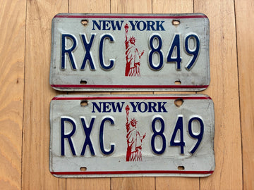 Pair of 1986 Base New York License Plates
