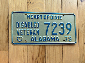 1979 Alabama Disabled Veteran License Plate