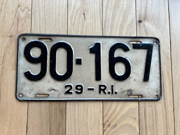 1929 Rhode Island License Plate