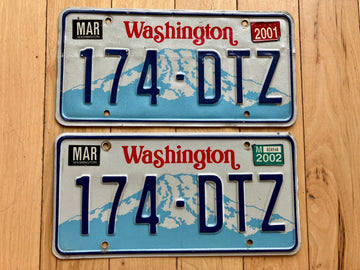 Pair Of 2001/2002 Washington State License Plates