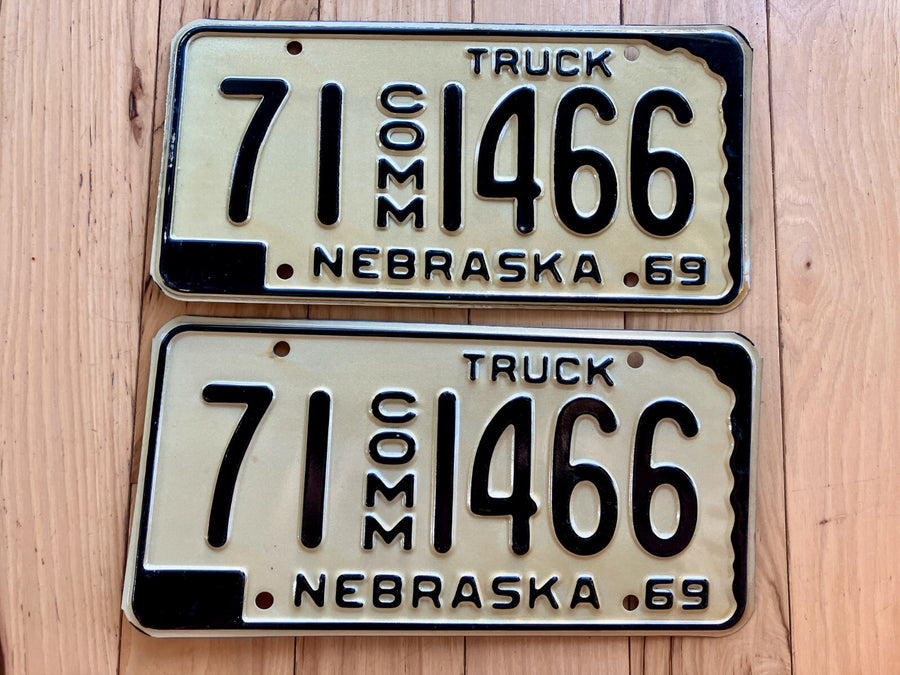 Pair Of 1969 Nebraska Commercial Truck License Plates