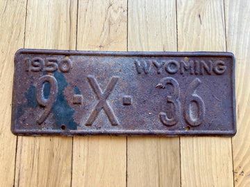 1950 Wyoming License Plate