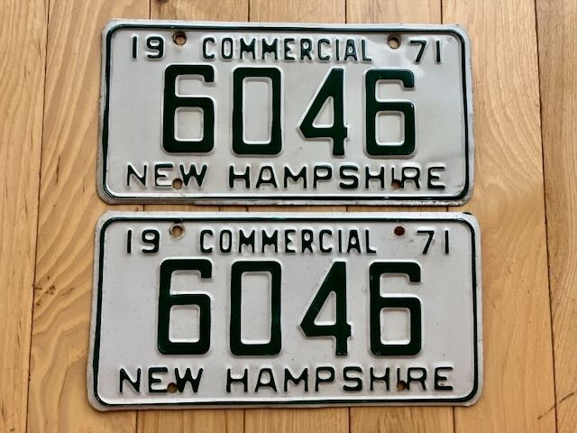 1971 New Hampshire License Plate Pair