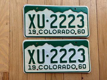 Pair of 1960 Colorado License Plates