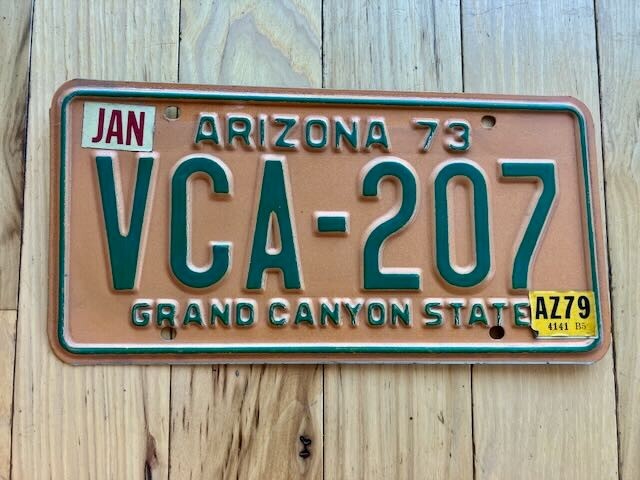 1973 Arizona License Plate W/1979 Tabs -MVD YOM Clear