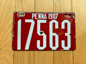 1907 Pennsylvania License Plate