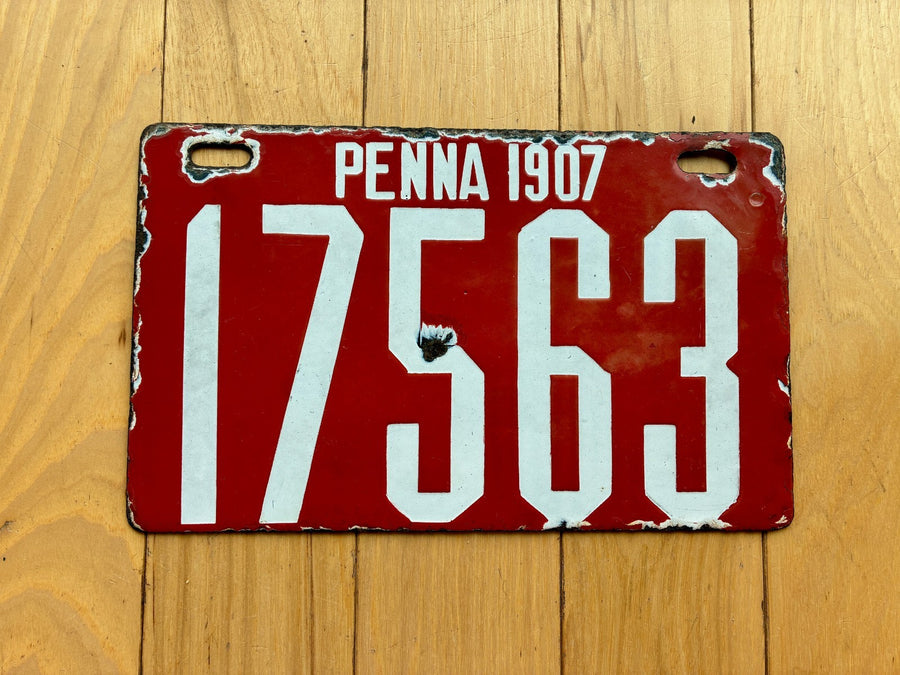 1907 Pennsylvania License Plate