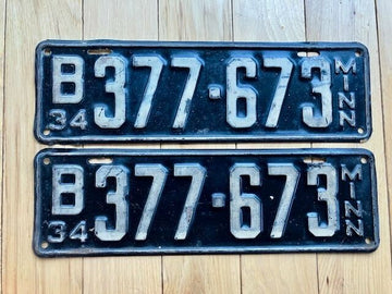Pair of 1934 Minnesota License Plates