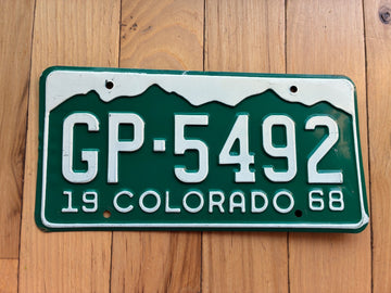 1968 Colorado License Plate
