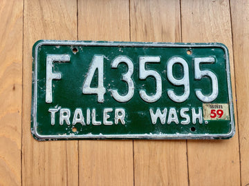 1959 Washington State Trailer License Plate -Check With DOL First For YOM