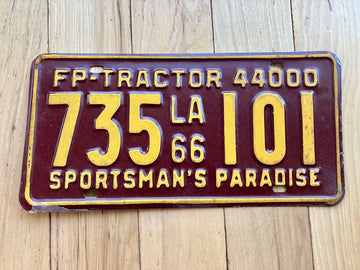 1966 Louisiana Tractor License Plate