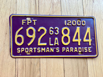 1963 Louisiana FPT License Plate