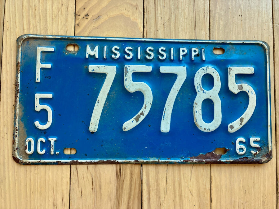1965 Mississippi F5 License Plate